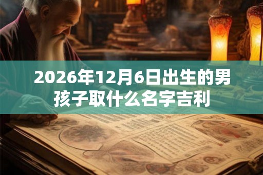 2026年12月6日出生的男孩子取什么名字吉利