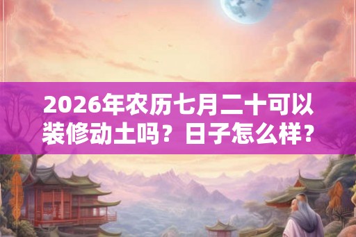 2026年农历七月二十可以装修动土吗？日子怎么样？