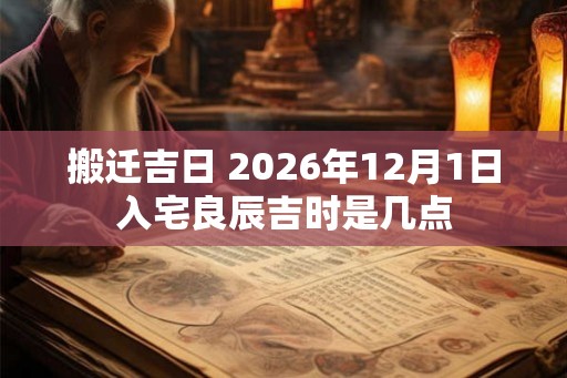 搬迁吉日 2026年12月1日入宅良辰吉时是几点