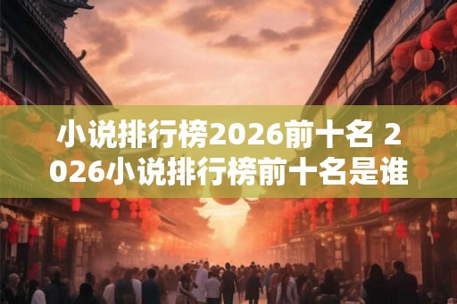 小说排行榜2026前十名 2026小说排行榜前十名是谁