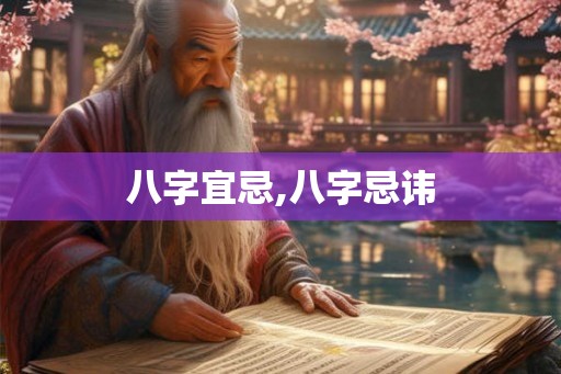 八字宜忌,八字忌讳