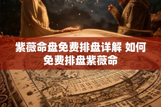 紫薇命盘免费排盘详解 如何免费排盘紫薇命