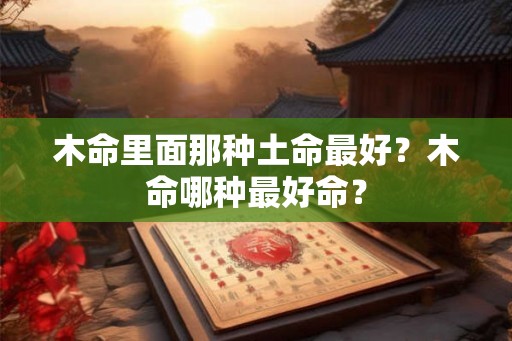 木命里面那种土命最好?木命哪种最好命? 木命里面那种土命最好?木命哪种最好命?