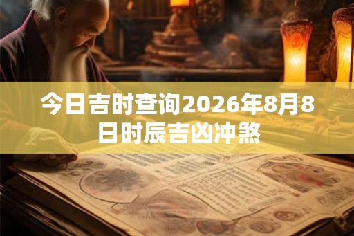 今日吉时查询2026年8月8日时辰吉凶冲煞