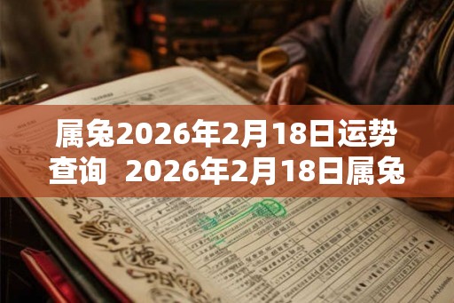 属兔2026年2月18日运势查询  2026年2月18日属兔人运势