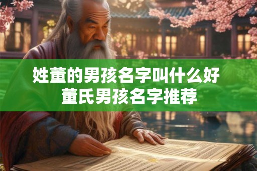 姓董的男孩名字叫什么好 董氏男孩名字推荐