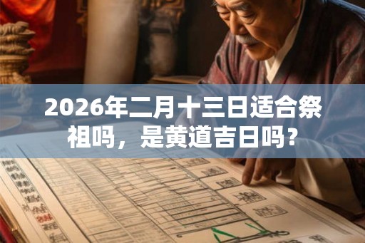 2026年二月十三日适合祭祖吗，是黄道吉日吗？