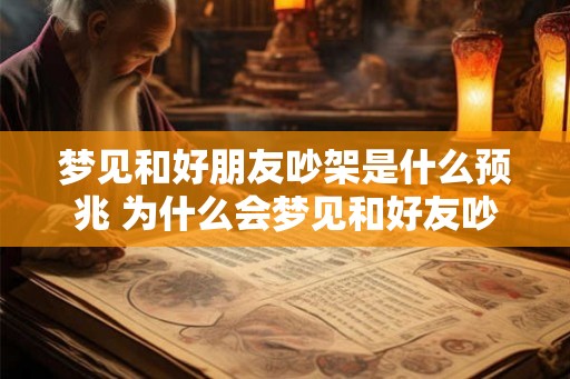 梦见和好朋友吵架是什么预兆 为什么会梦见和好友吵架