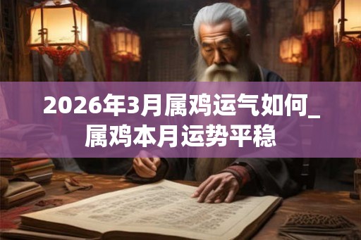 2026年3月属鸡运气如何_属鸡本月运势平稳