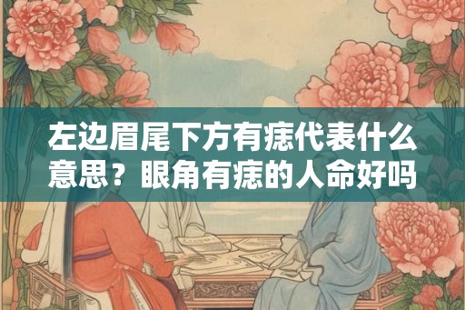 左边眉尾下方有痣代表什么意思?眼角有痣的人命好吗? 左边眉尾下方有痣代表什么意思?眼角有痣的人命好吗?