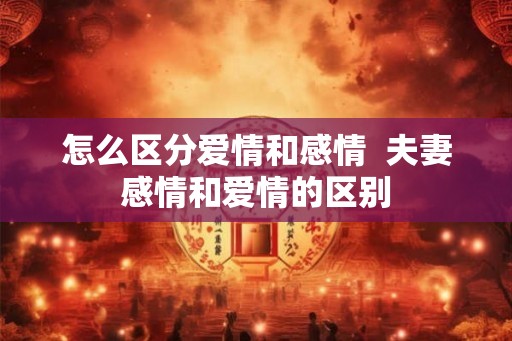 怎么区分爱情和感情  夫妻感情和爱情的区别