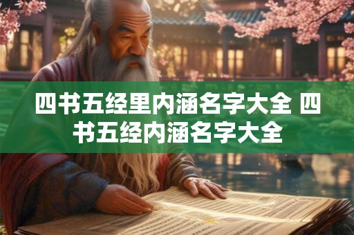 四书五经里内涵名字大全 四书五经内涵名字大全
