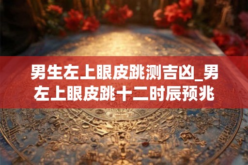 男生左上眼皮跳测吉凶_男左上眼皮跳十二时辰预兆