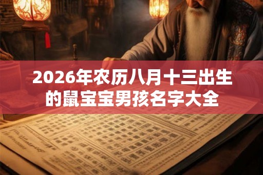 2026年农历八月十三出生的鼠宝宝男孩名字大全
