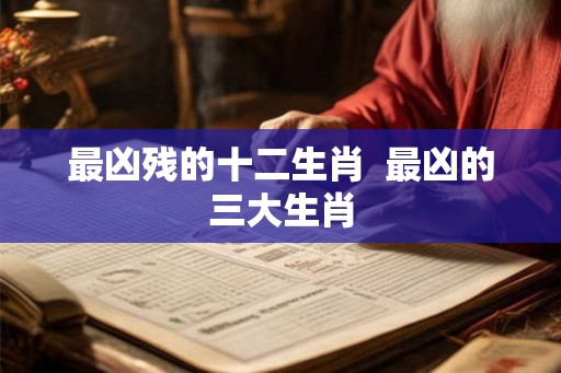 最凶残的十二生肖  最凶的三大生肖
