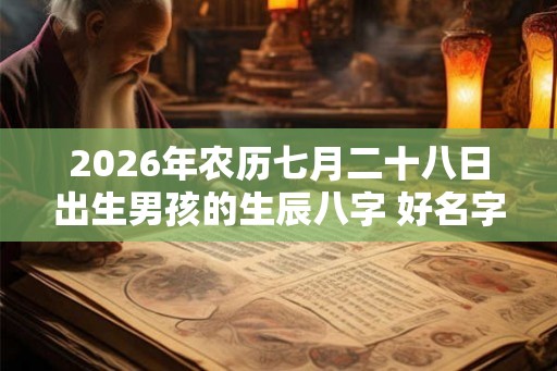 2026年农历七月二十八日出生男孩的生辰八字 好名字推荐
