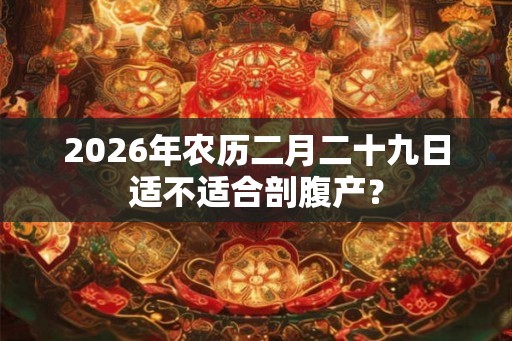 2026年农历二月二十九日适不适合剖腹产？
