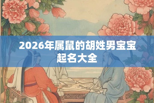 2026年属鼠的胡姓男宝宝起名大全