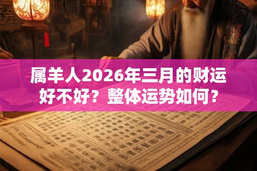 属羊人2026年三月的财运好不好？整体运势如何？