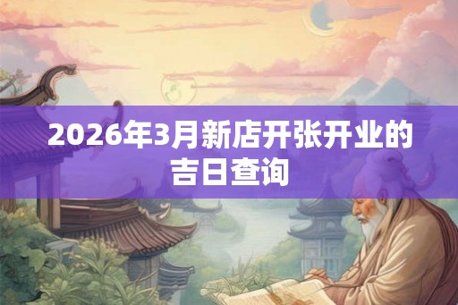 2026年3月新店开张开业的吉日查询