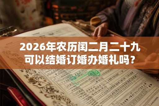 2026年农历闰二月二十九可以结婚订婚办婚礼吗？