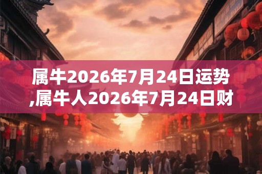 属牛2026年7月24日运势,属牛人2026年7月24日财运,生肖牛2026年7月24日运势