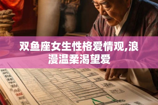 双鱼座女生性格爱情观,浪漫温柔渴望爱