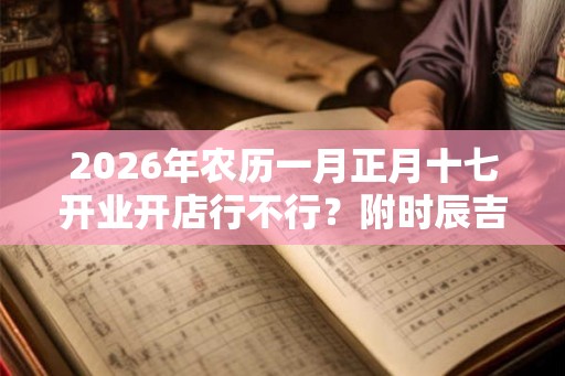 2026年农历一月正月十七开业开店行不行？附时辰吉凶分析！