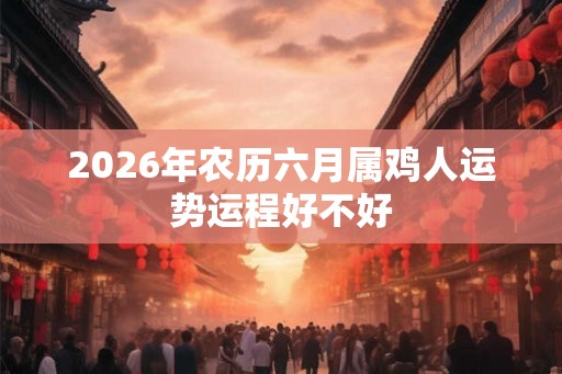 2026年农历六月属鸡人运势运程好不好 2026年农历六月属鸡人运势运程好不好