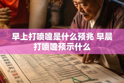 早上打喷嚏是什么预兆 早晨打喷嚏预示什么 早上打喷嚏是什么预兆 早晨打喷嚏预示什么