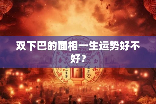 双下巴的面相一生运势好不好？