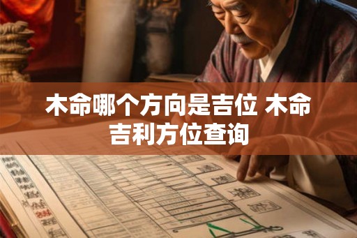 木命哪个方向是吉位 木命吉利方位查询