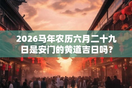 2026马年农历六月二十九日是安门的黄道吉日吗？