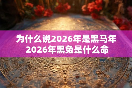 为什么说2026年是黑马年 2026年黑兔是什么命