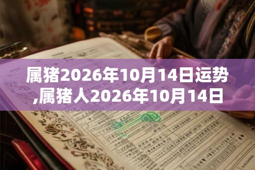 属猪2026年10月14日运势,属猪人2026年10月14日财运,生肖猪2026年10月14日运势