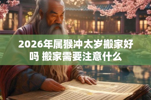 2026年属猴冲太岁搬家好吗 搬家需要注意什么