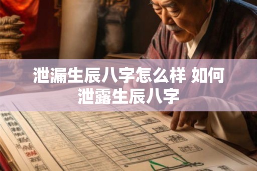 泄漏生辰八字怎么样 如何泄露生辰八字