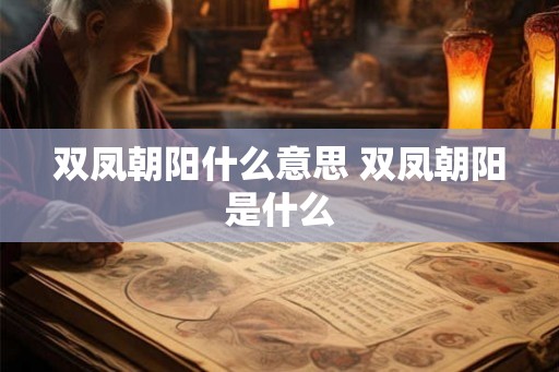 双凤朝阳什么意思 双凤朝阳是什么