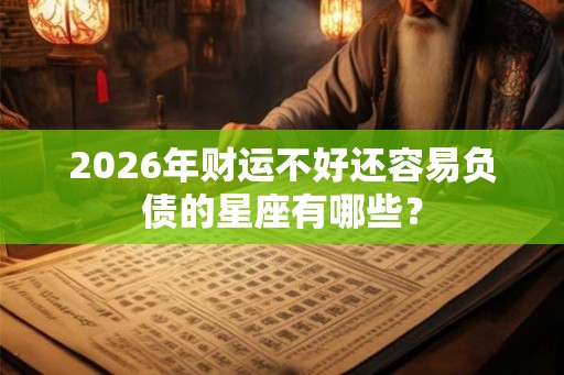 2026年财运不好还容易负债的星座有哪些？