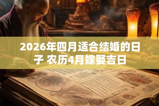 2026年四月适合结婚的日子 农历4月嫁娶吉日