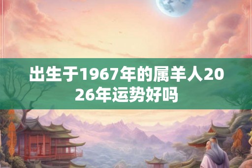 出生于1967年的属羊人2026年运势好吗