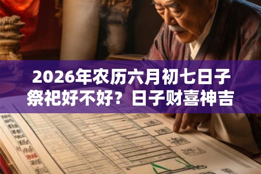 2026年农历六月初七日子祭祀好不好？日子财喜神吉位在哪？