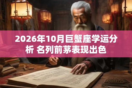 2026年10月巨蟹座学运分析 名列前茅表现出色