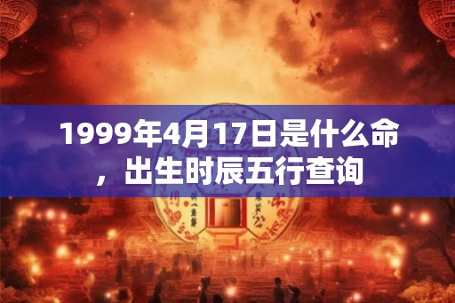 1999年4月17日是什么命，出生时辰五行查询