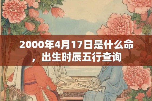 2000年4月17日是什么命，出生时辰五行查询