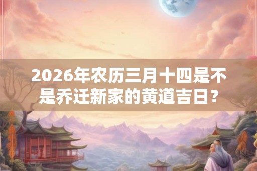 2026年农历三月十四是不是乔迁新家的黄道吉日？