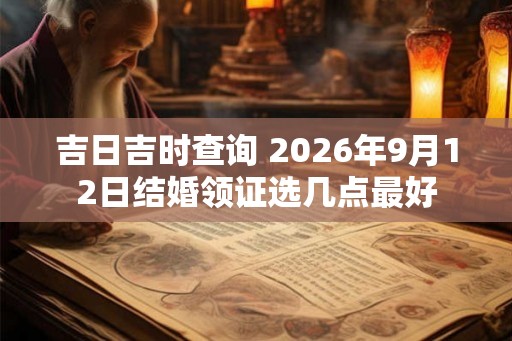 吉日吉时查询 2026年9月12日结婚领证选几点最好 吉日吉时查询 2026年9月12日结婚领证选几点最好