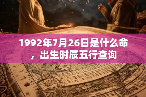 1992年7月26日是什么命，出生时辰五行查询
