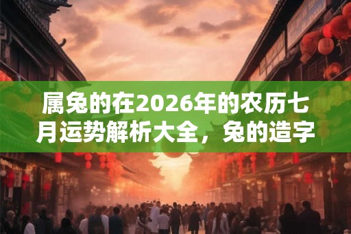 属兔的在2026年的农历七月运势解析大全，兔的造字因缘你知道吗？