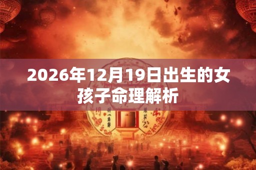 2026年12月19日出生的女孩子命理解析
